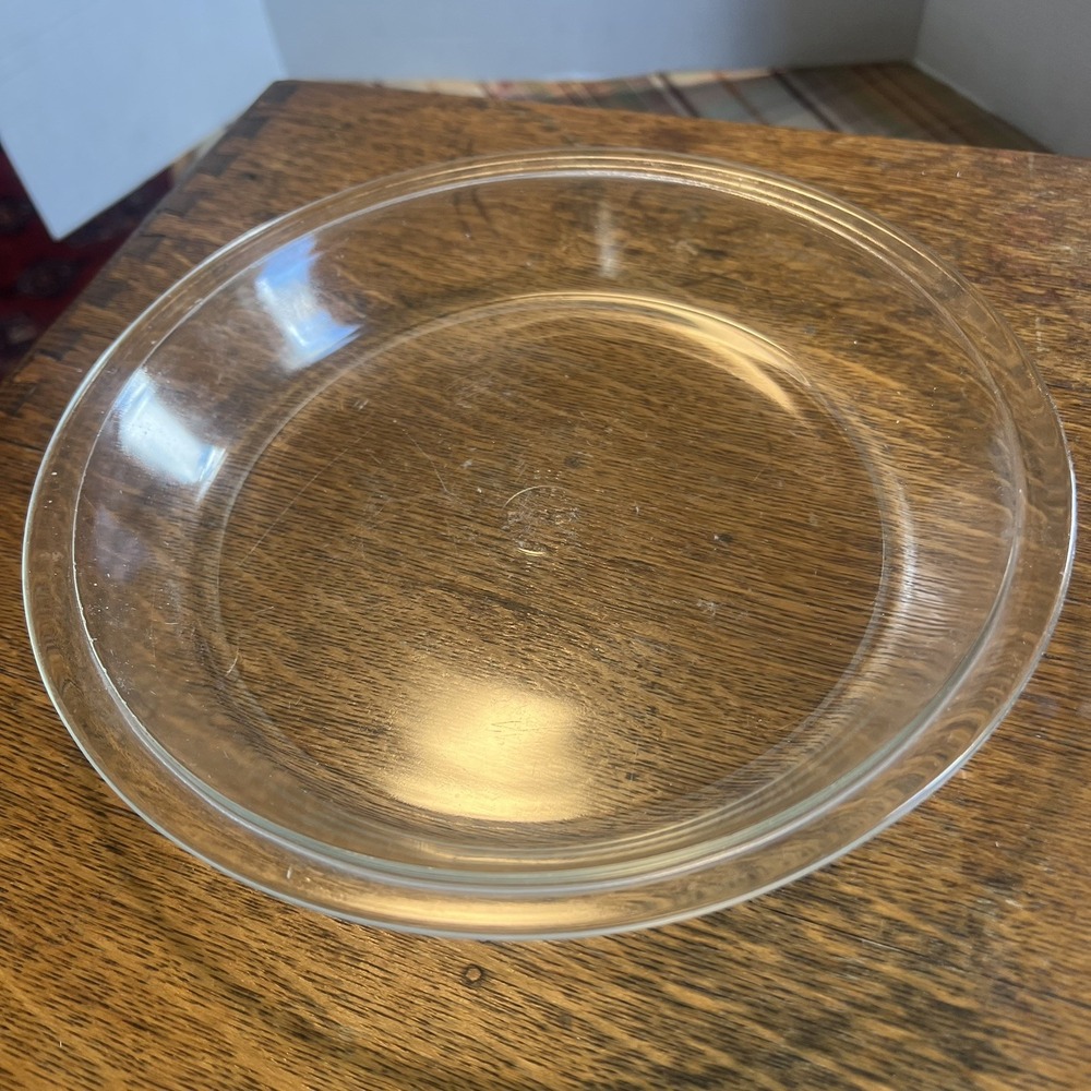 Vintage Pyrex 9 Inch Pie Plate Clear Glass Round Bakeware 1950s USA Made